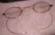 Antique Spectacles Eyeglasses Blue Lenses 4 Pairs Gold Wire Frames Case Optical photo 5