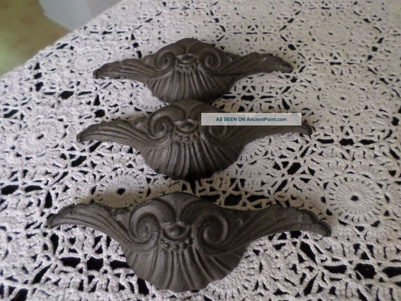 3 Cast Iron Draw Pulls Drawer Pulls photo