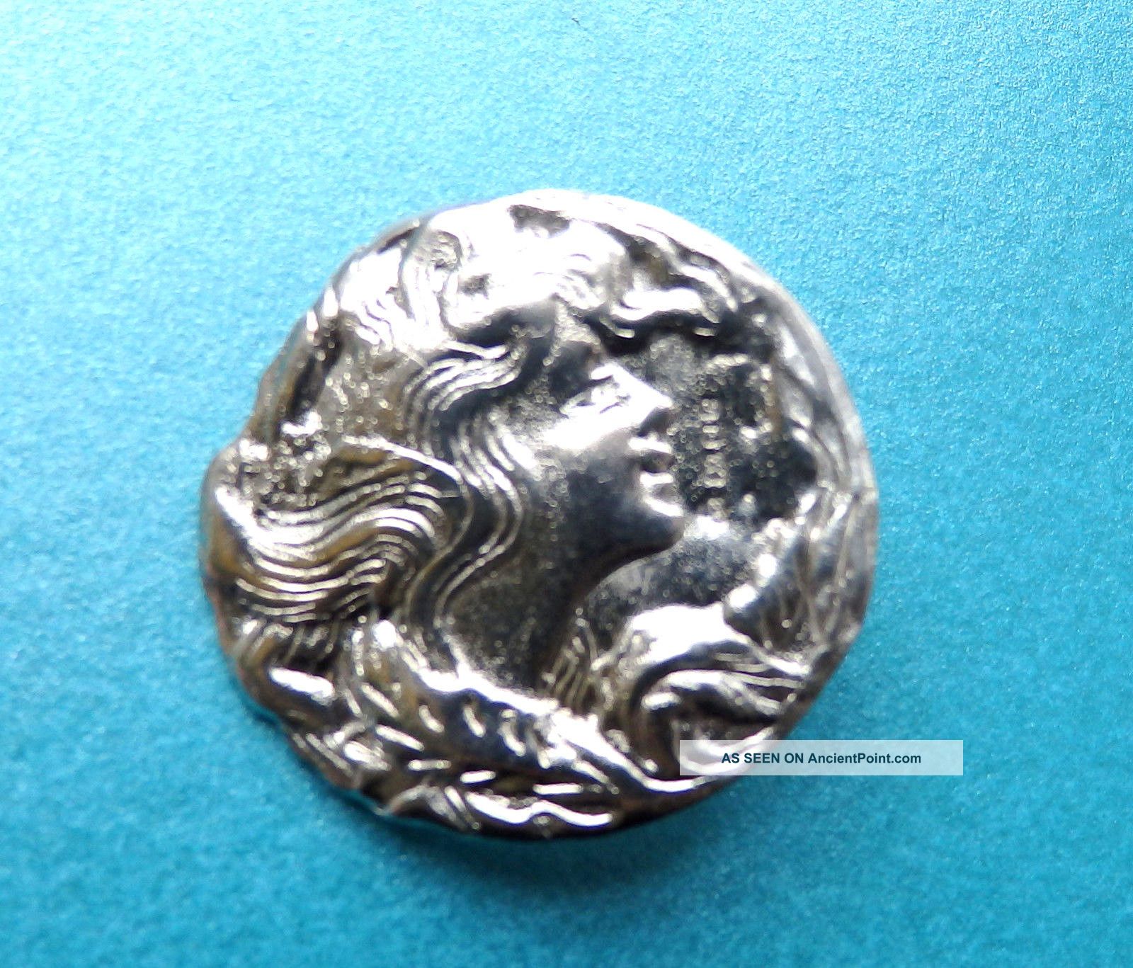 Antique Sterling Silver Art Nouveau Button,  Dated 1898,  Lady Head. Buttons photo