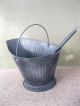 Vintage Coal Scuttle Hod Bucket Primitive 16 Metal,  Ash Shovel,  Bail Handle Hearth Ware photo 1