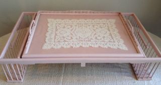Antique Vintage Wicker Bed Serving Breakfast Tray.  Large photo