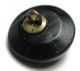 Antique Black Glass Button W/ Black Glass Owl Face Escutcheon Buttons photo 1