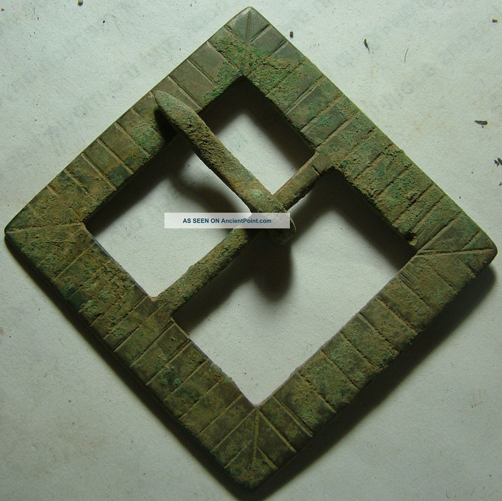 Ancient Rare Roman Byzantine Bronze Belt Buckle Artifact Decorated Roman photo