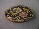 Antique Embroidery Flowers Top & Metal Lace Sides Cardboard Sewing Box Baskets & Boxes photo 1