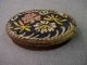 Antique Embroidery Flowers Top & Metal Lace Sides Cardboard Sewing Box Baskets & Boxes photo 5