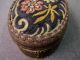Antique Embroidery Flowers Top & Metal Lace Sides Cardboard Sewing Box Baskets & Boxes photo 7