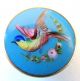 Exquisite Pair Antique French Enamel Cuff Buttons - Bird & Flowering Branch 19c Buttons photo 5
