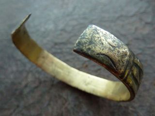 Ancient Viking Bronze Bracelet (b884). photo