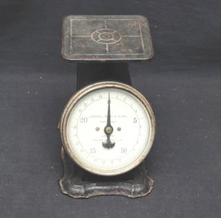 Antique Landers Frary & Clark Family Scale 25 Lbs.  Glass Front Ca.  1910 photo