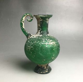 Rare Roman Green Glass Bottle photo