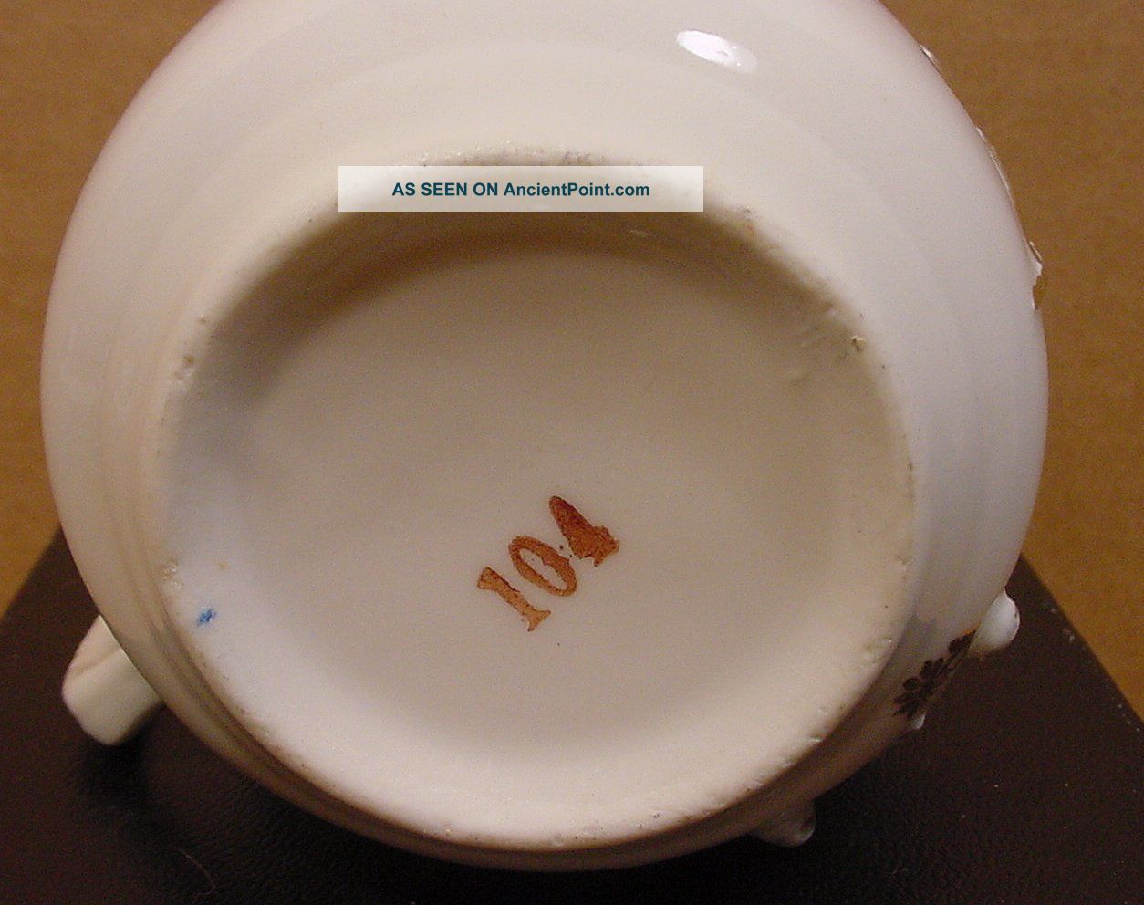 Antique Embossed Gold Floral Moustache Cup Made In Germany