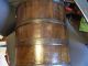 1800s Antique Wooden Bucket,  Cast Iron Handle And Rings,  Hand Made Primitives photo 5