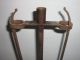 Rare 18th C French Floor Standing Wrought Iron Antique Rushlight Candleholder Primitives photo 2