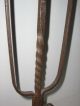 Rare 18th C French Floor Standing Wrought Iron Antique Rushlight Candleholder Primitives photo 3