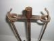 Rare 18th C French Floor Standing Wrought Iron Antique Rushlight Candleholder Primitives photo 6