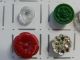 17 Vintage Antique Glass Buttons Flowers Buttons photo 5