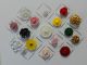 17 Vintage Antique Glass Buttons Flowers Buttons photo 7