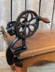 Early Antique Primitive Cast Iron Crank Thread Bobbin Spool Winder Sewing Tool Primitives photo 1