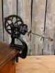 Early Antique Primitive Cast Iron Crank Thread Bobbin Spool Winder Sewing Tool Primitives photo 4