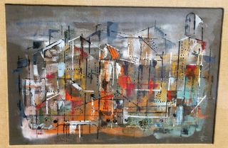 Mid Century Modern Abstract Expressionist Painting By 