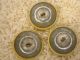 3 Antique Celluloid Buttons Porcelain Centers W/ Hand - Painted Flowers Buttons photo 1