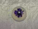 Antique Vintage Lucite Button With Purple Dried Flower Habitat 754b Buttons photo 3