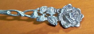 Figural Open Rose Sterling Silver Spoon photo