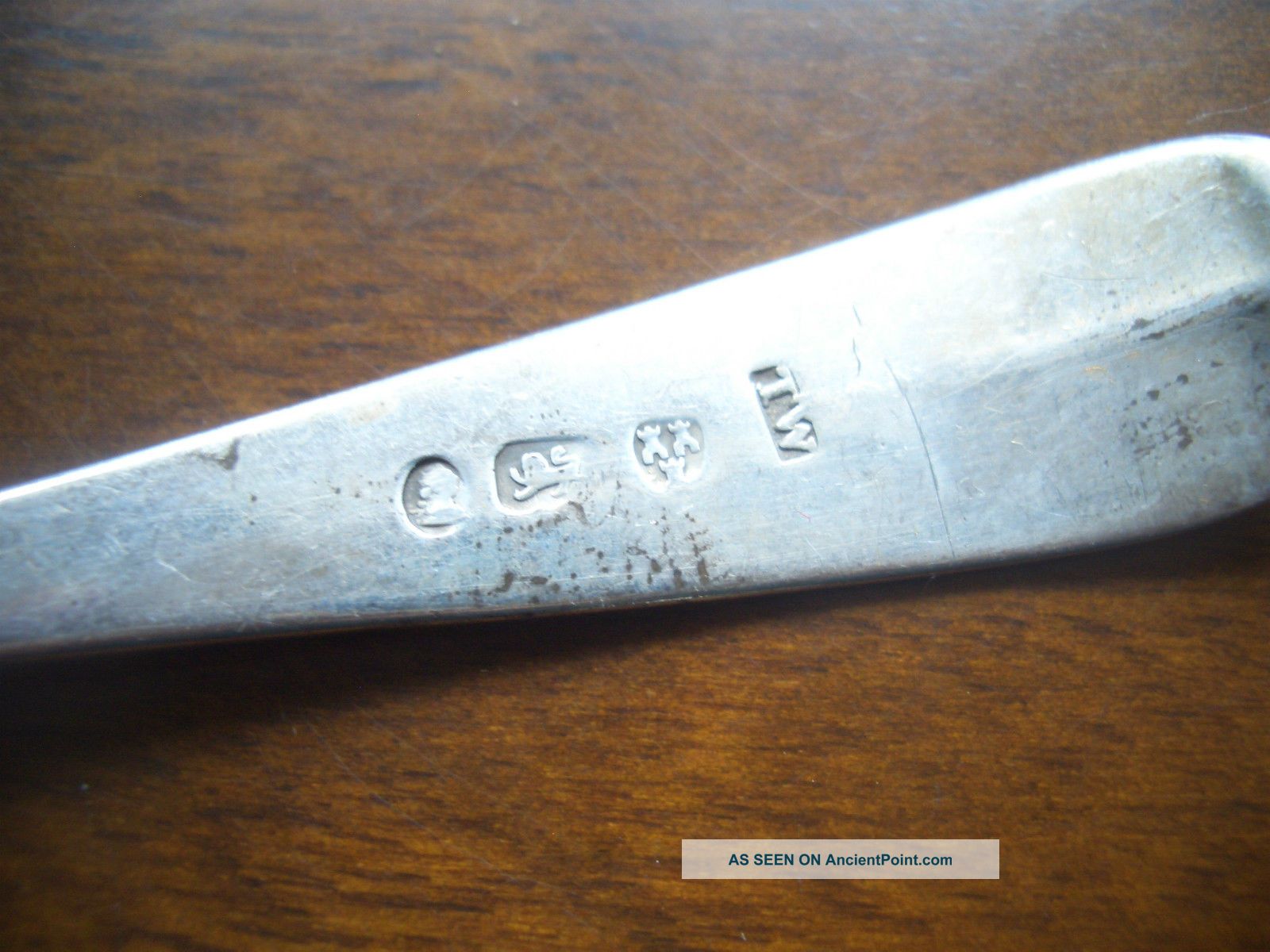 Silver Newcastle Tea Spoon By T.  W No Date Letter Buckles photo