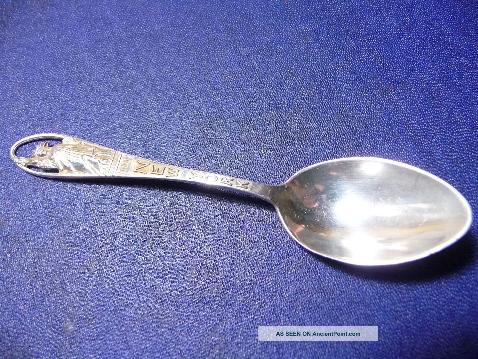 Statue Of Liberty Sterling Silver Teaspoon – Maker’s Diamond Mark Sterling Silver (.925) photo