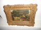 Old Oil Painting,  { Woman Near Her Cottage In The Woods,  Frame} Is Antique Other Antique Decorative Arts photo 3
