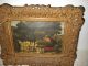 Old Oil Painting,  { Woman Near Her Cottage In The Woods,  Frame} Is Antique Other Antique Decorative Arts photo 5