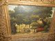 Old Oil Painting,  { Woman Near Her Cottage In The Woods,  Frame} Is Antique Other Antique Decorative Arts photo 6
