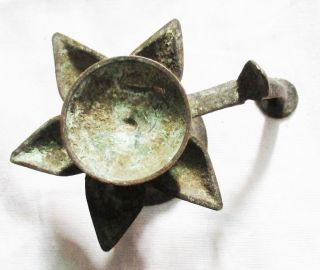 Antique Traditional Indian Ethnic Ritual Bronze Oil Lamp Rare Collectible photo