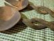 Primitive Wooden Spoons Salad Tongs Hand Carved Braid Spiral Handle Vintage Primitives photo 3