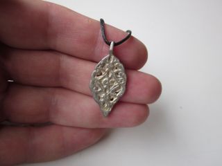Absolutely Rare Ancient Viking Gilded Silver Amulet Engraved photo