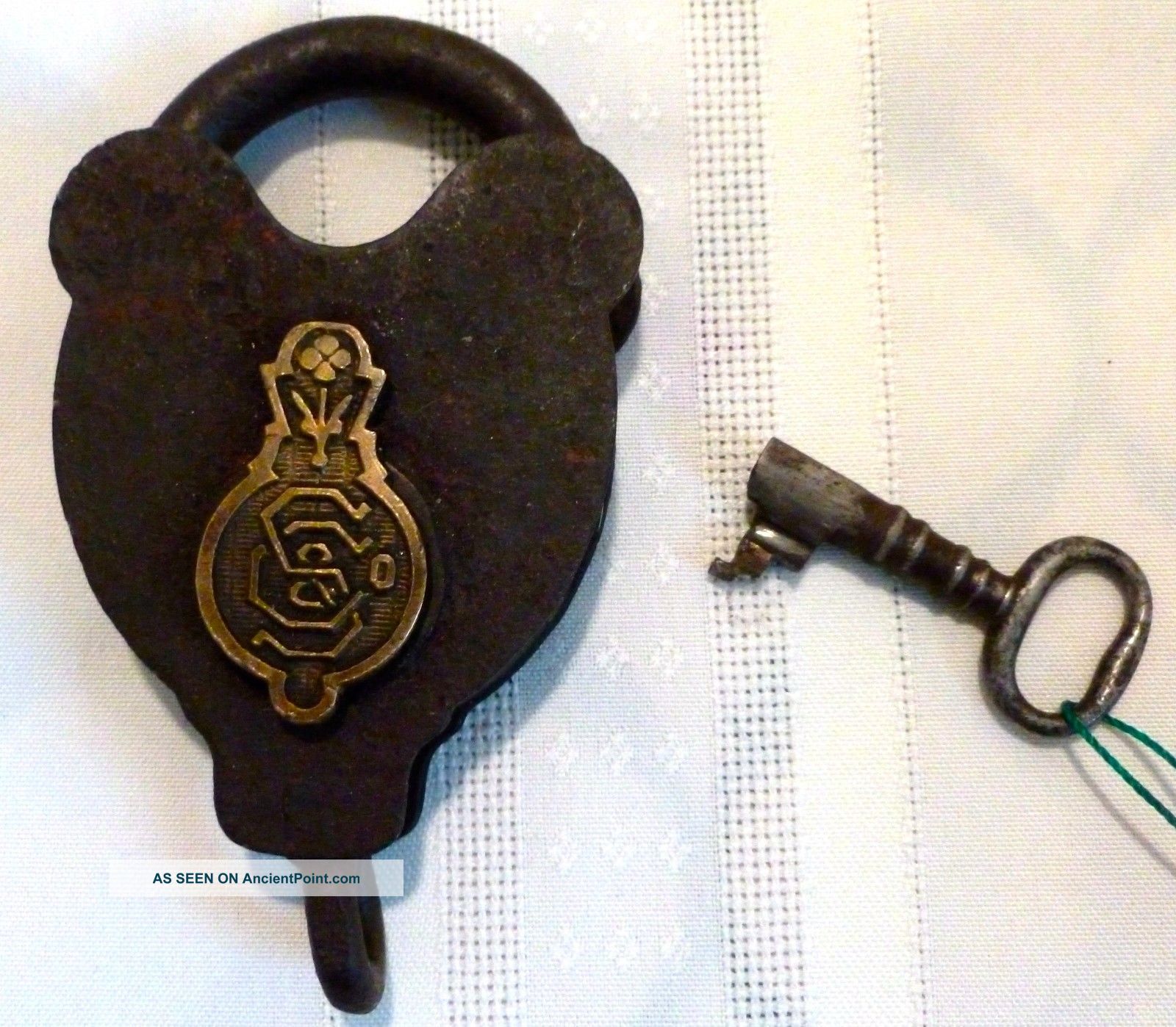 Antique 1800 ' S Sargent And Company Padlock With Key Locks & Keys photo