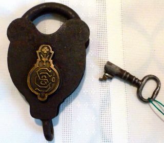Antique 1800 ' S Sargent And Company Padlock With Key photo