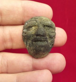 Clay Pottery Idol God Head - Pre Columbian Mayan Olmec Aztec Zapotec Artifacts photo