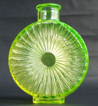 Stunning Vtg/retro Riihimaki Uranium Aurinkopullo Sun Bottle Vase Helena Tynell photo