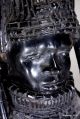African Nigerian Tribal Art Benin Ebony Wood Carved Oba Statue Other African Antiques photo 1