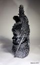 African Nigerian Tribal Art Benin Ebony Wood Carved Oba Statue Other African Antiques photo 2