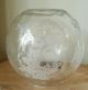 Victorian Acid Etched Oil Lamp Globe Shade Floral Flowers Ribbed Duplex 4 Inch Lamps photo 1