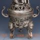Silver Copper Carved Elephant Incense Burner& Lid W Ming Dynasty Xuan De Mark Incense Burners photo 4