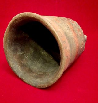 Teotihuacan Clay Ceramic Incised Tripod Vessel Pre Columbian Pottery Aztec Mayan photo