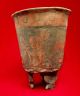 Teotihuacan Clay Ceramic Incised Tripod Vessel Pre Columbian Pottery Aztec Mayan The Americas photo 1