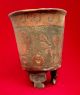 Teotihuacan Clay Ceramic Incised Tripod Vessel Pre Columbian Pottery Aztec Mayan The Americas photo 2