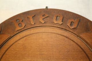 Antique Hand Carved Wood Bread Plate photo