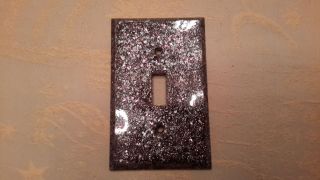 Vintage 1 Wall Switch Plate Cover Circa 1950 ' S Hard Plastic Glitter On Charcoal photo