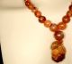 Antique Carnelian Necklace Chinese Carved Opal Pendant Vermeil Clasp Necklaces & Pendants photo 1