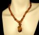 Antique Carnelian Necklace Chinese Carved Opal Pendant Vermeil Clasp Necklaces & Pendants photo 2